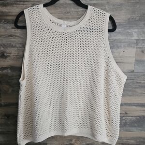 Old Navy Cream Crochet Tank Top